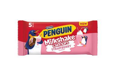 McVities Penguin Strawberry Milkshake Cake Bar 5pk